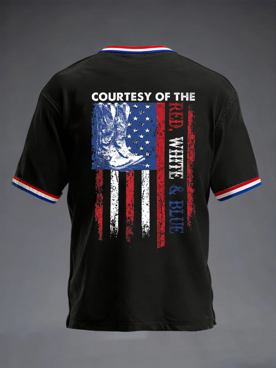 Men's Courtesy of Red White And Blue Short Sleeves T-shirt