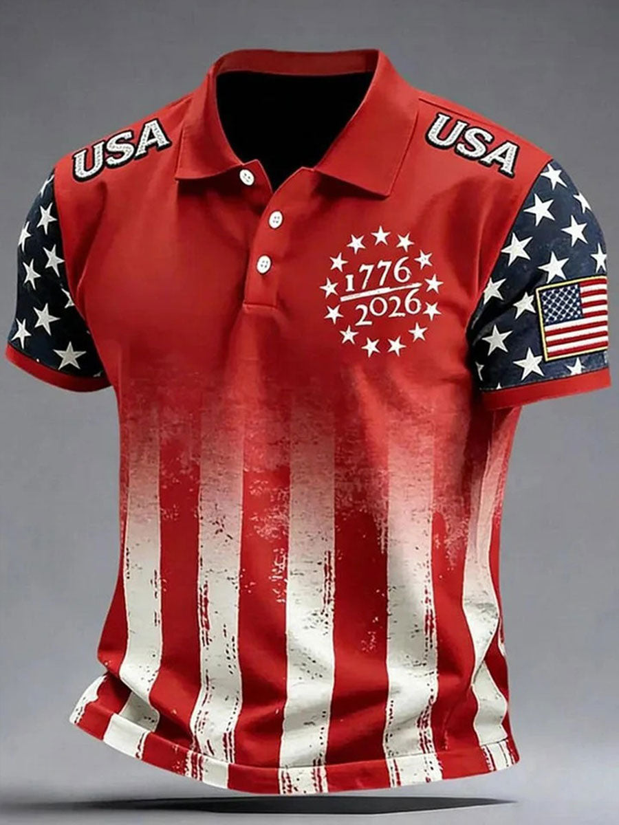 Men's USA 1776-2026 Printed Casual Top