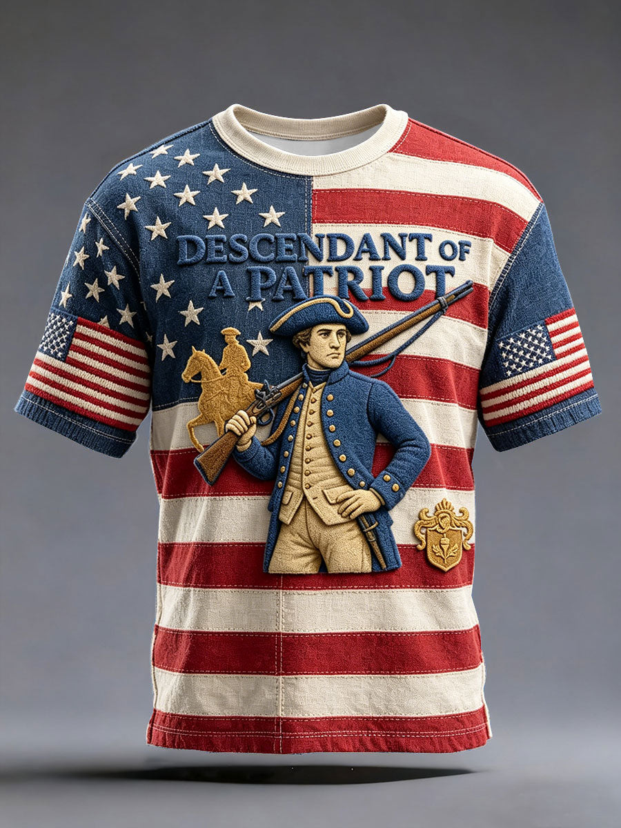 Men's 4th of July Descendant of Patroit Print T-shirt
