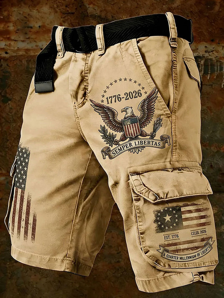 Men's Independence Day Printed Casual Shorts