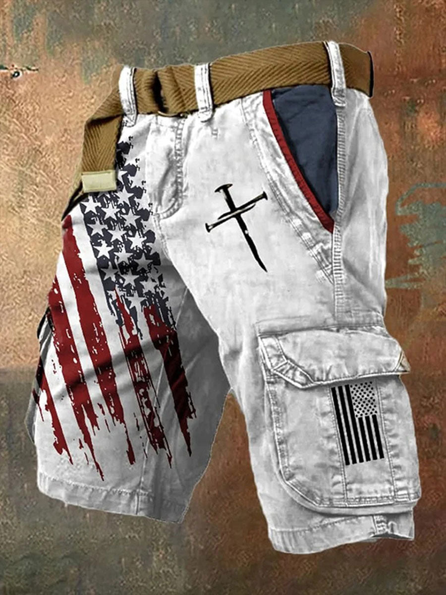Men's Independence Day Printed Casual Shorts