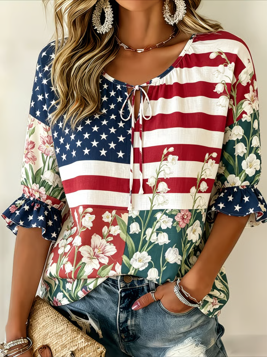 Women's American Print T-Shirt