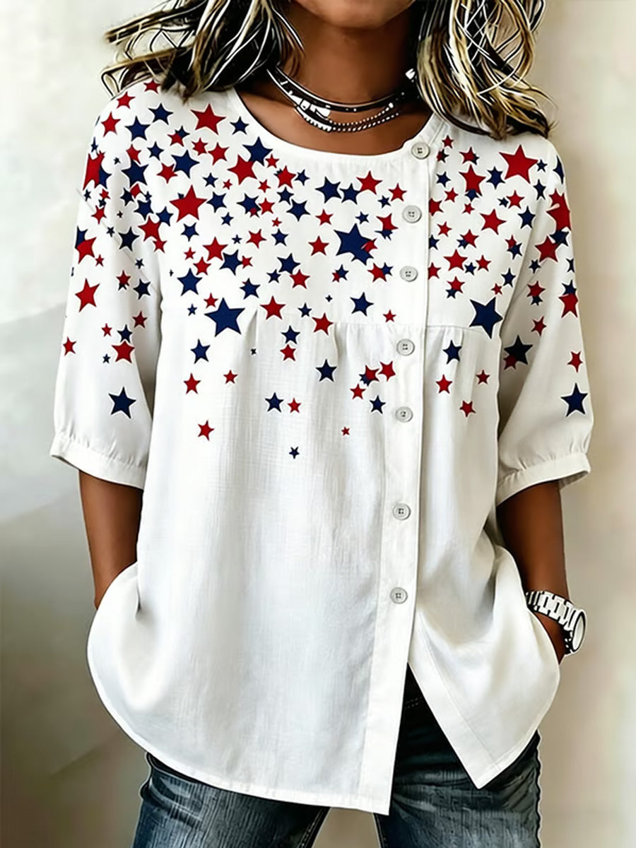 Women's Independence Day Print Top