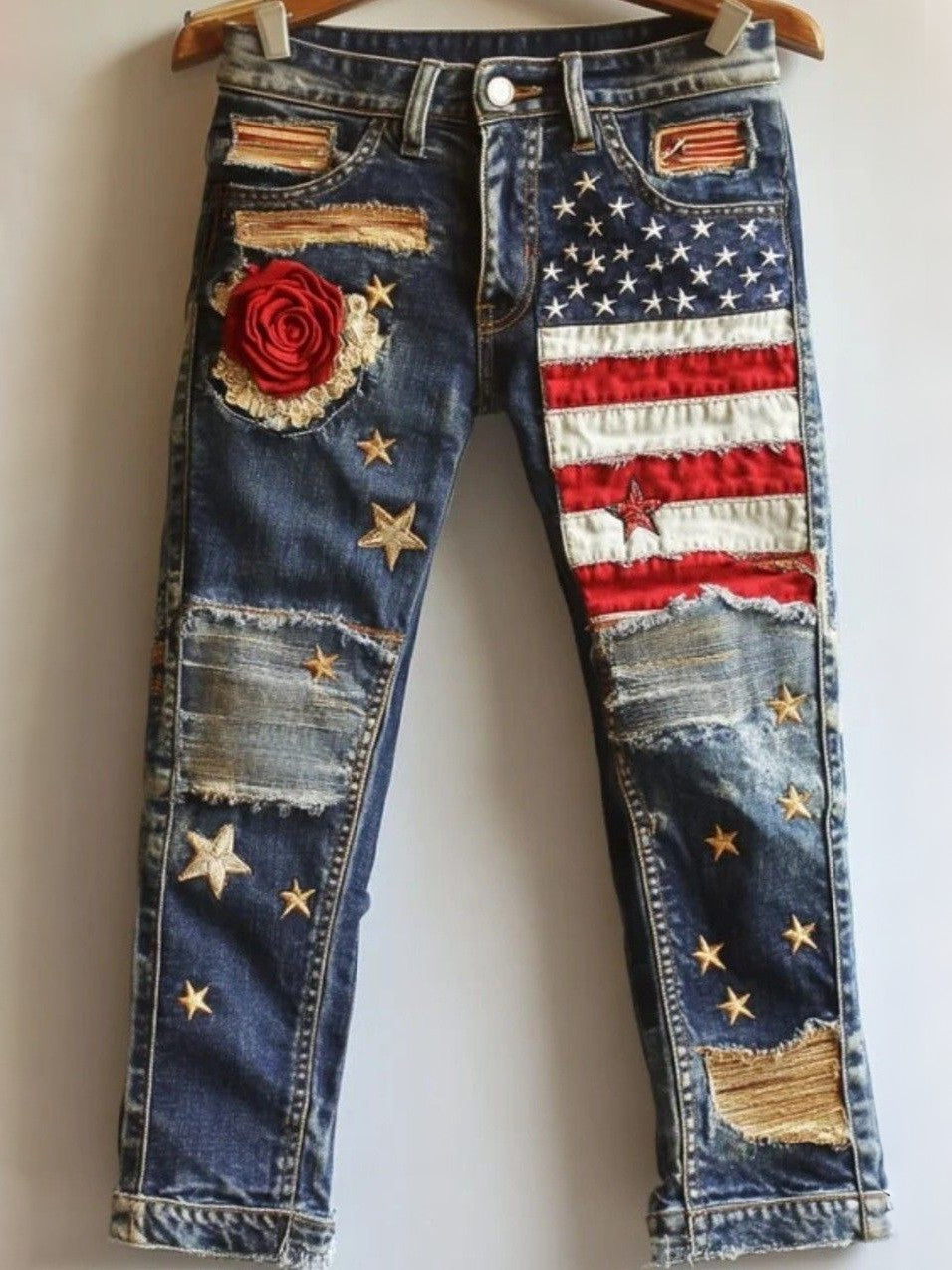 Women's American Flag Printed Pants