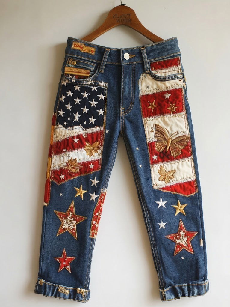 Women's American Flag Printed Pants
