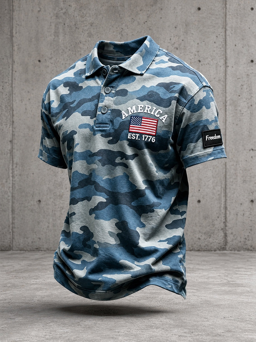 Men's America Freedom Camouflage Polo Shirt