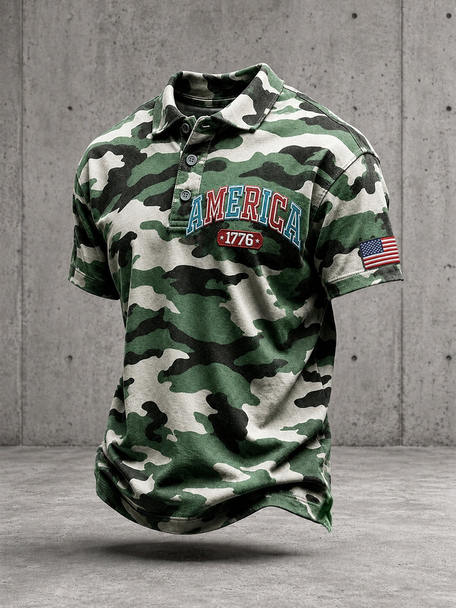 Men's America Camouflage Polo Shirt