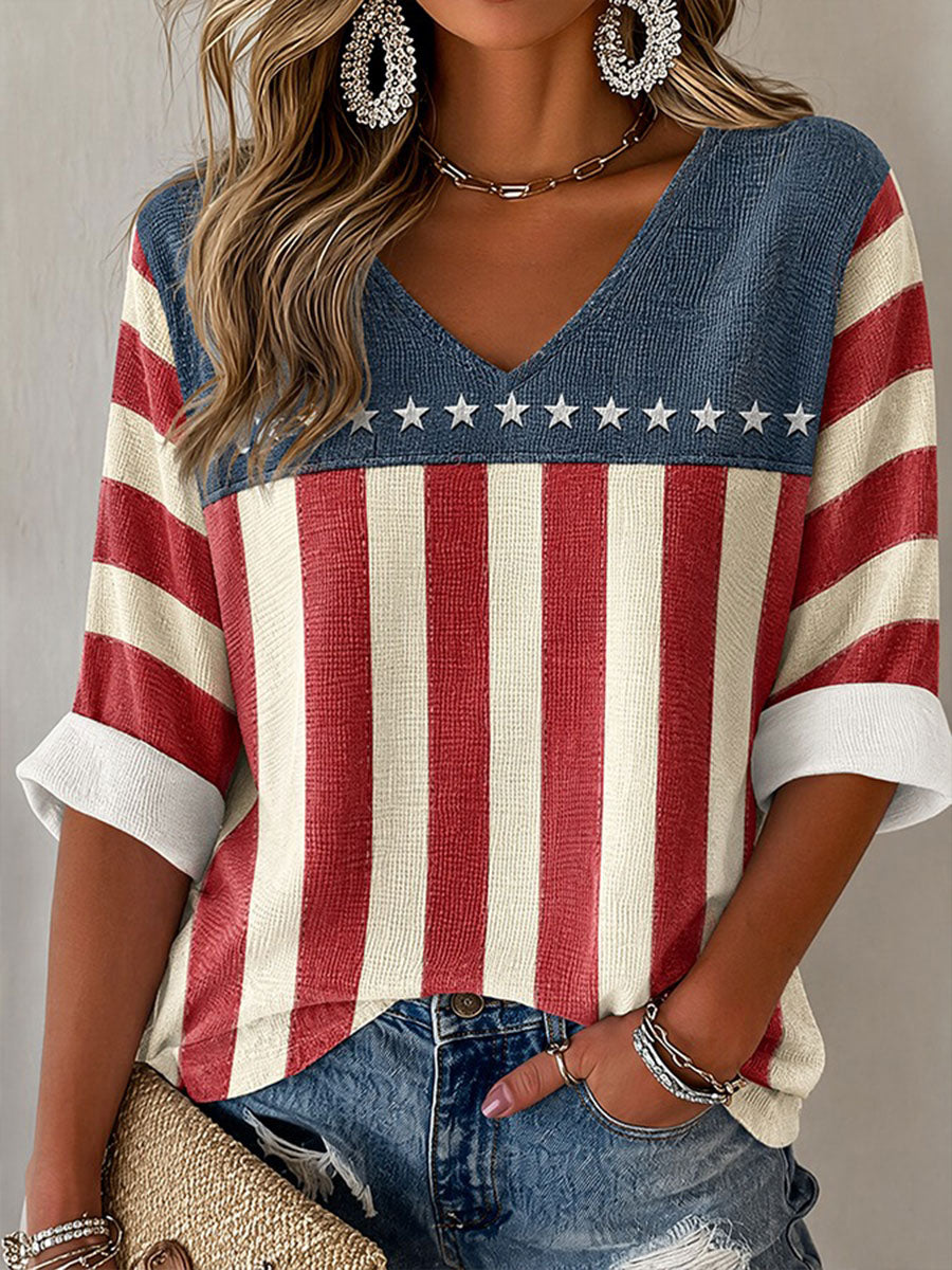 Women's Independence Day American Print Casual T'shirt