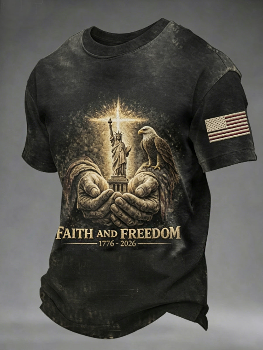 Men's FAITH AND FREEDOM 1776-2026 Independence Day Tee