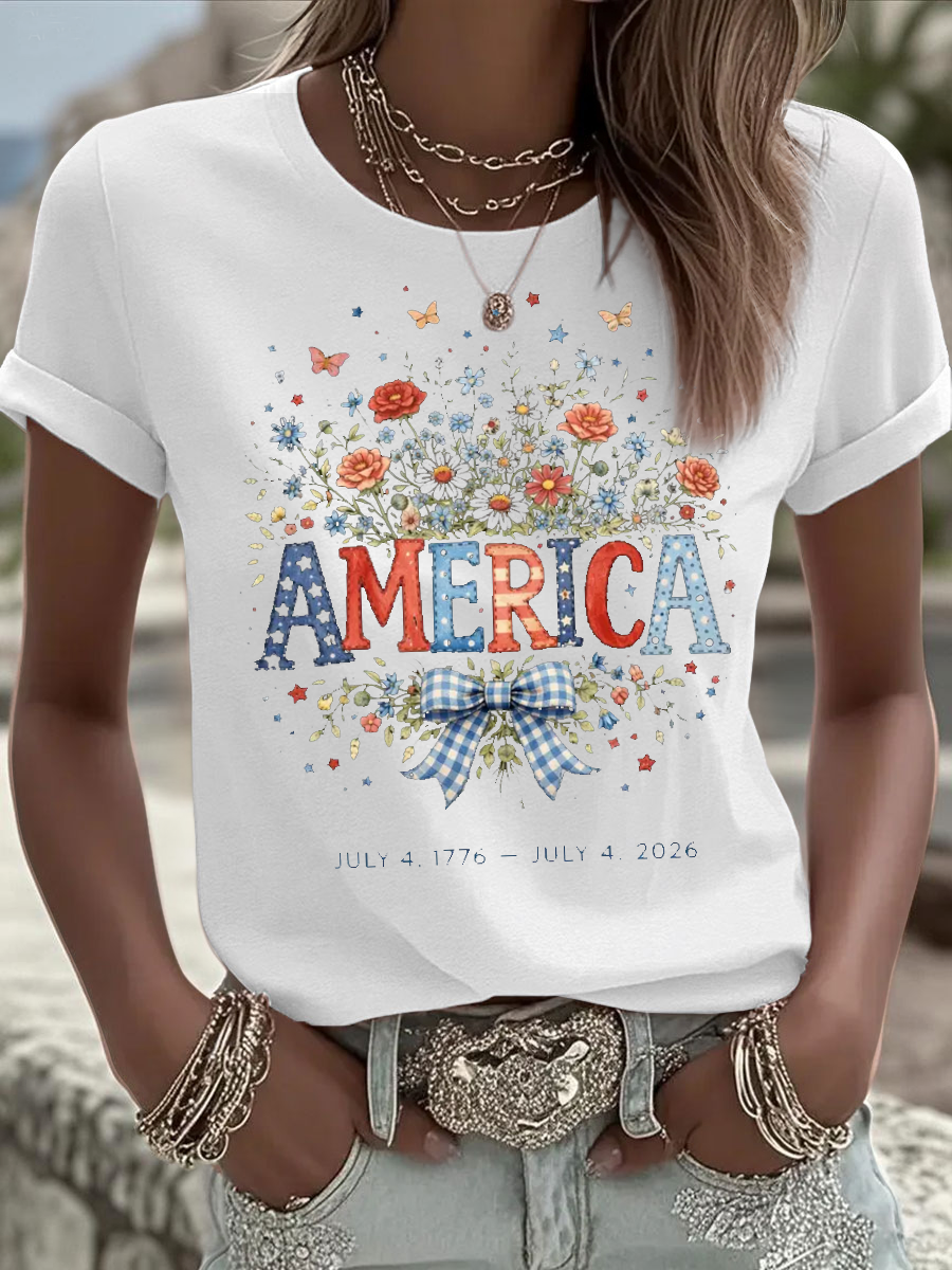 Women's Independence Day short-sleeved T-shirt