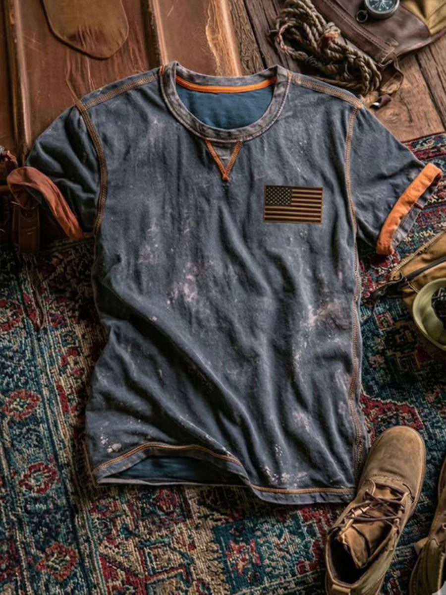 Men's American Print Casual T-Shirt