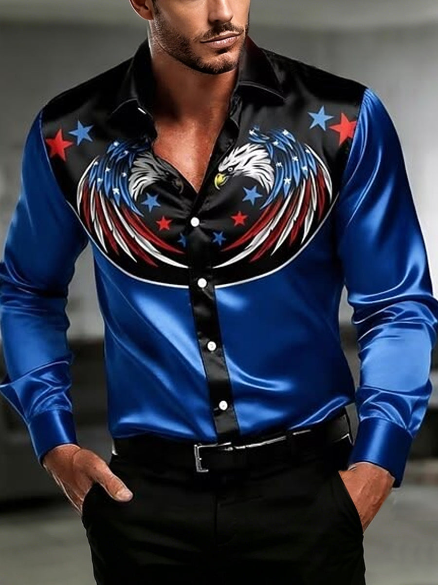 Men's Independence Day Print Casual Patriotic Shirt