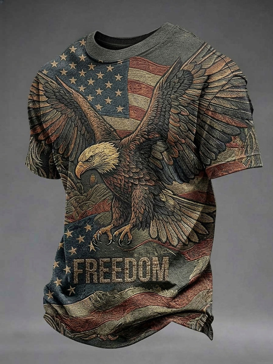 Men's American Independence Day Printed Casual T-Shirt