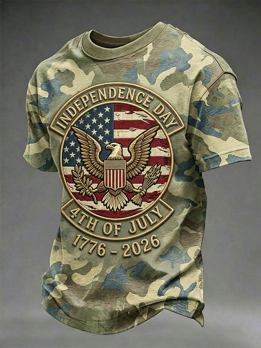 Men's American Independence Day Printed Casual T-Shirt