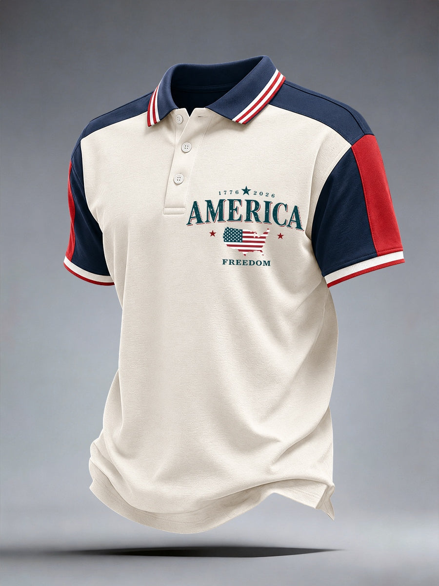 Men's America 1776-2026 Print Polo Shirt