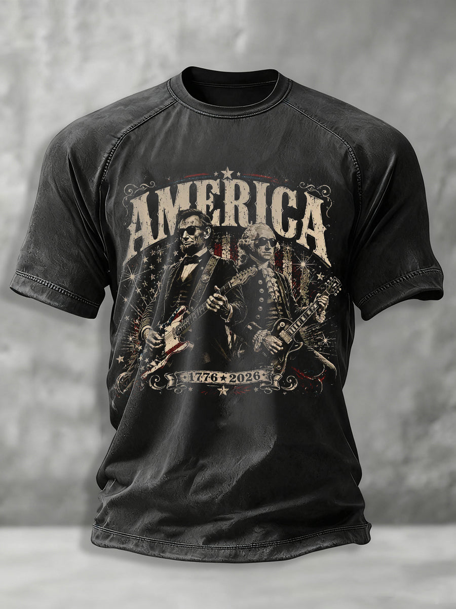 Men's Funny 4th of July Print T-shirt