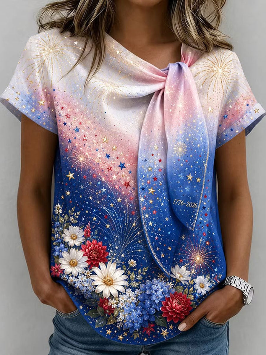Women's Floral Print Casual T-Shirt