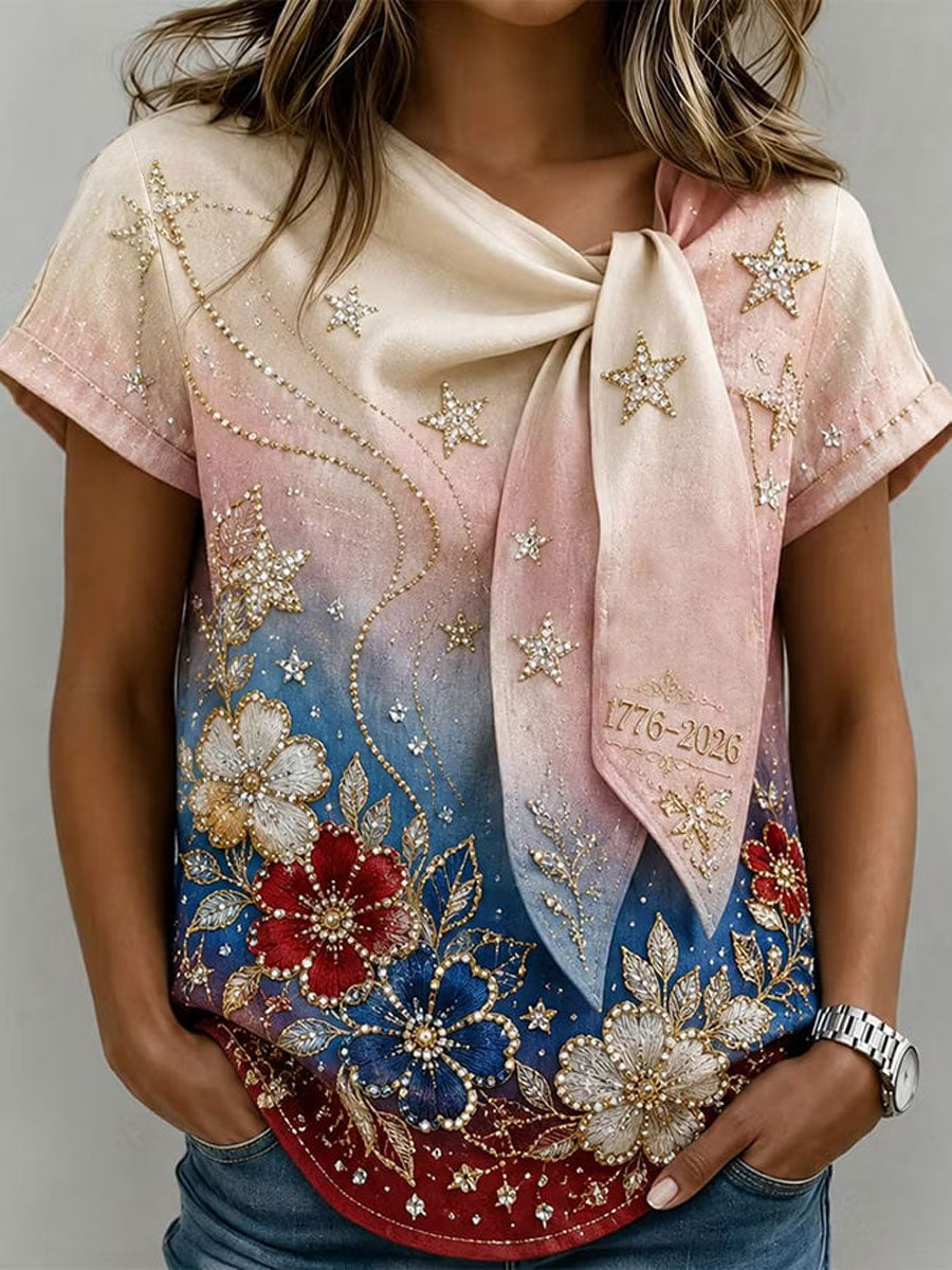Women's Floral Print Casual T-Shirt