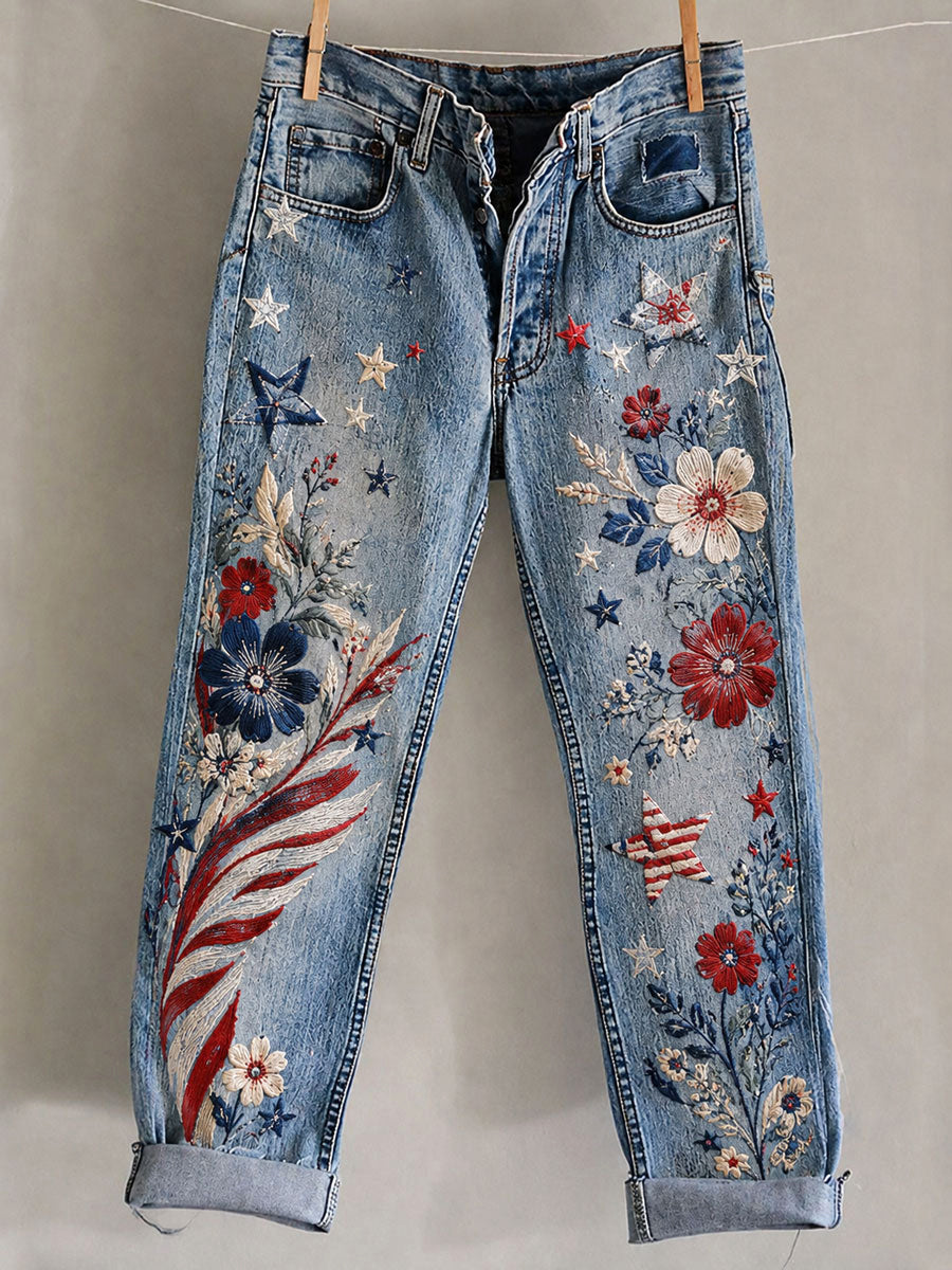 Women's Independence Day Printed Casual Pants