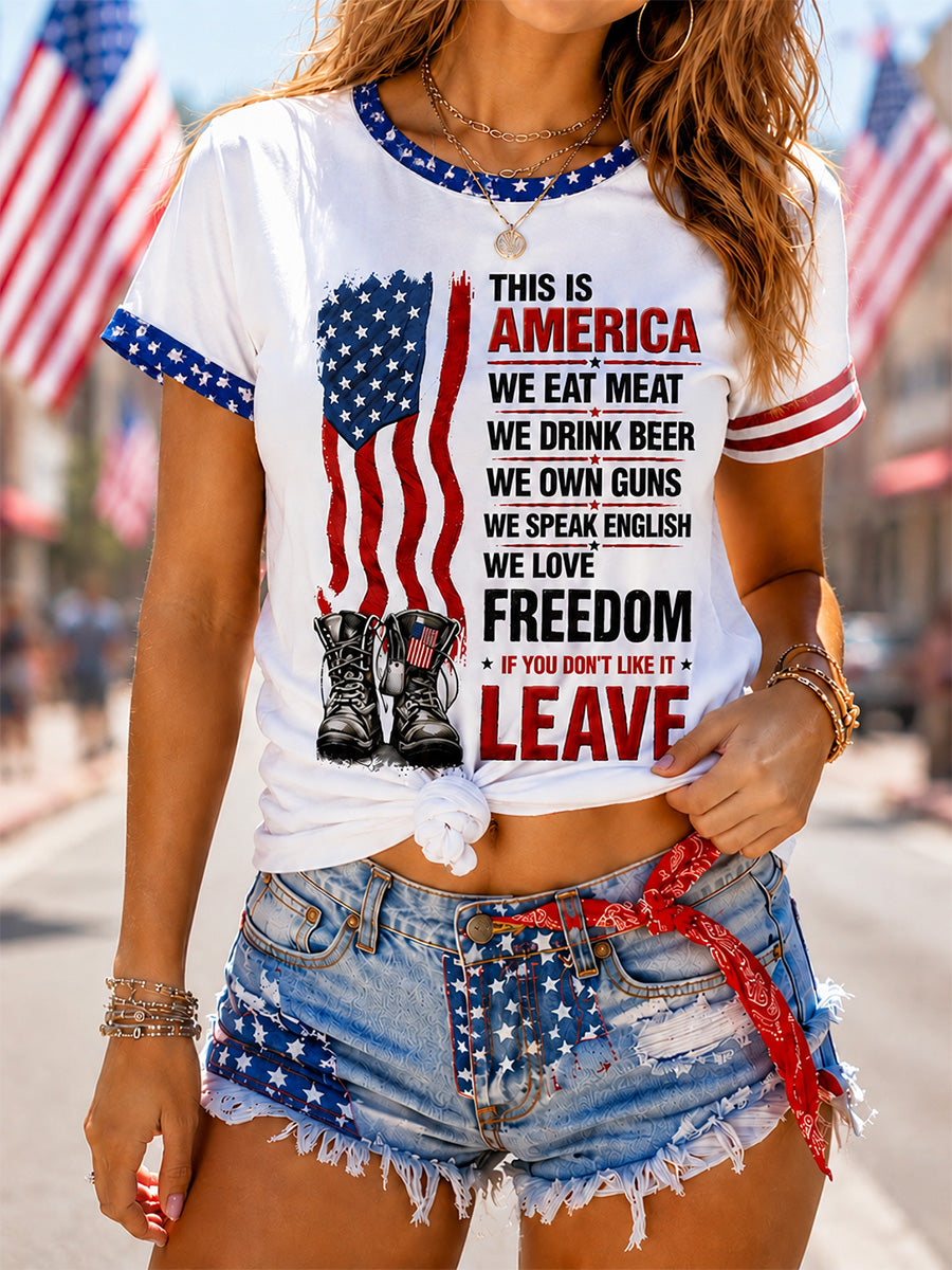 Women's Independence Day Print Casual Tee
