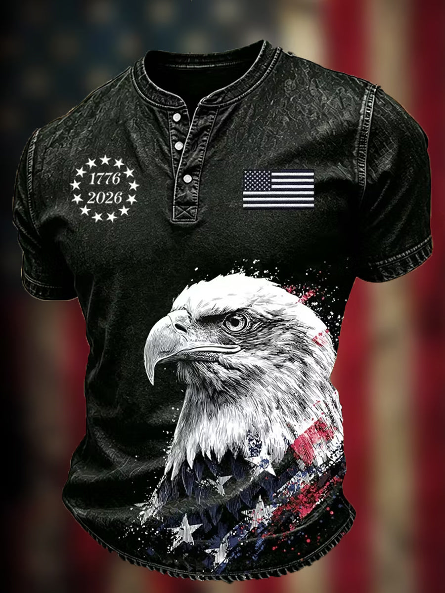 Men's Independence Day Print Casual Patriotic Tee