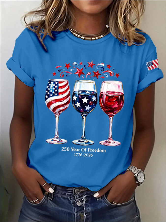 🔥Buy 3 Get 10% OFF 🔥Women'S  America Flag Printed Casual T-Shirt
