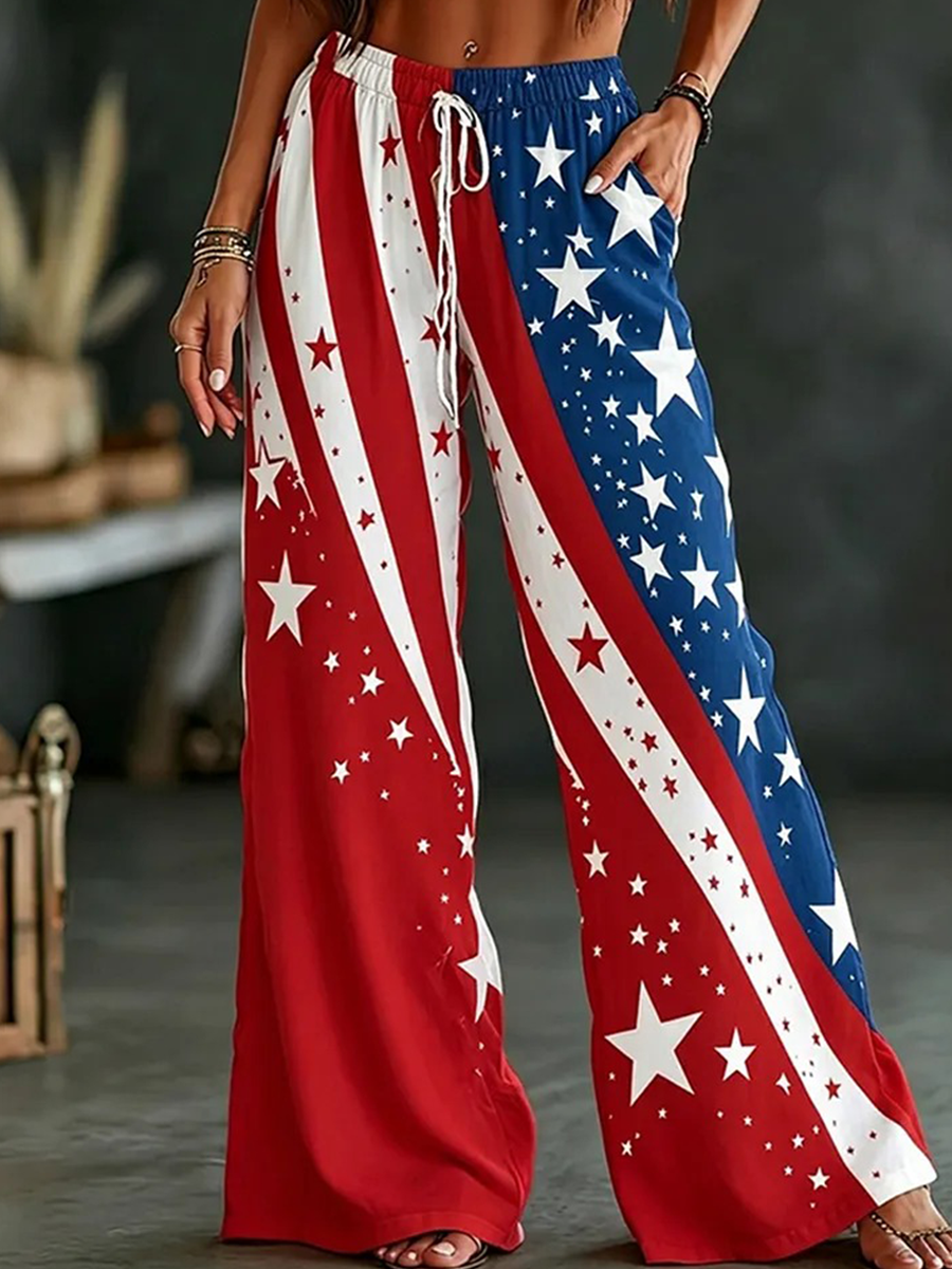 Ladies' 250Th Independence Day Printed Casual Pants In The United States