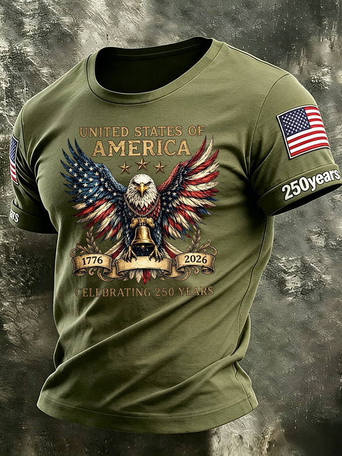 🔥Buy 3 Get 10% OFF 🔥Men'S America Flag Printed Casual T-Shirt
