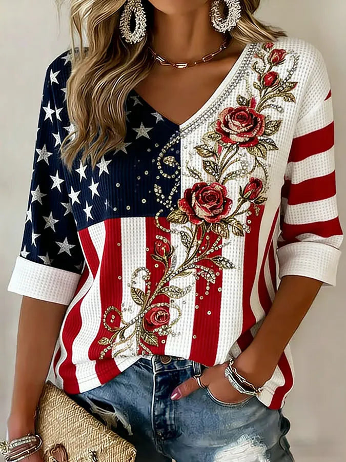 Women's Independence Day 250th Anniversary Printed Top