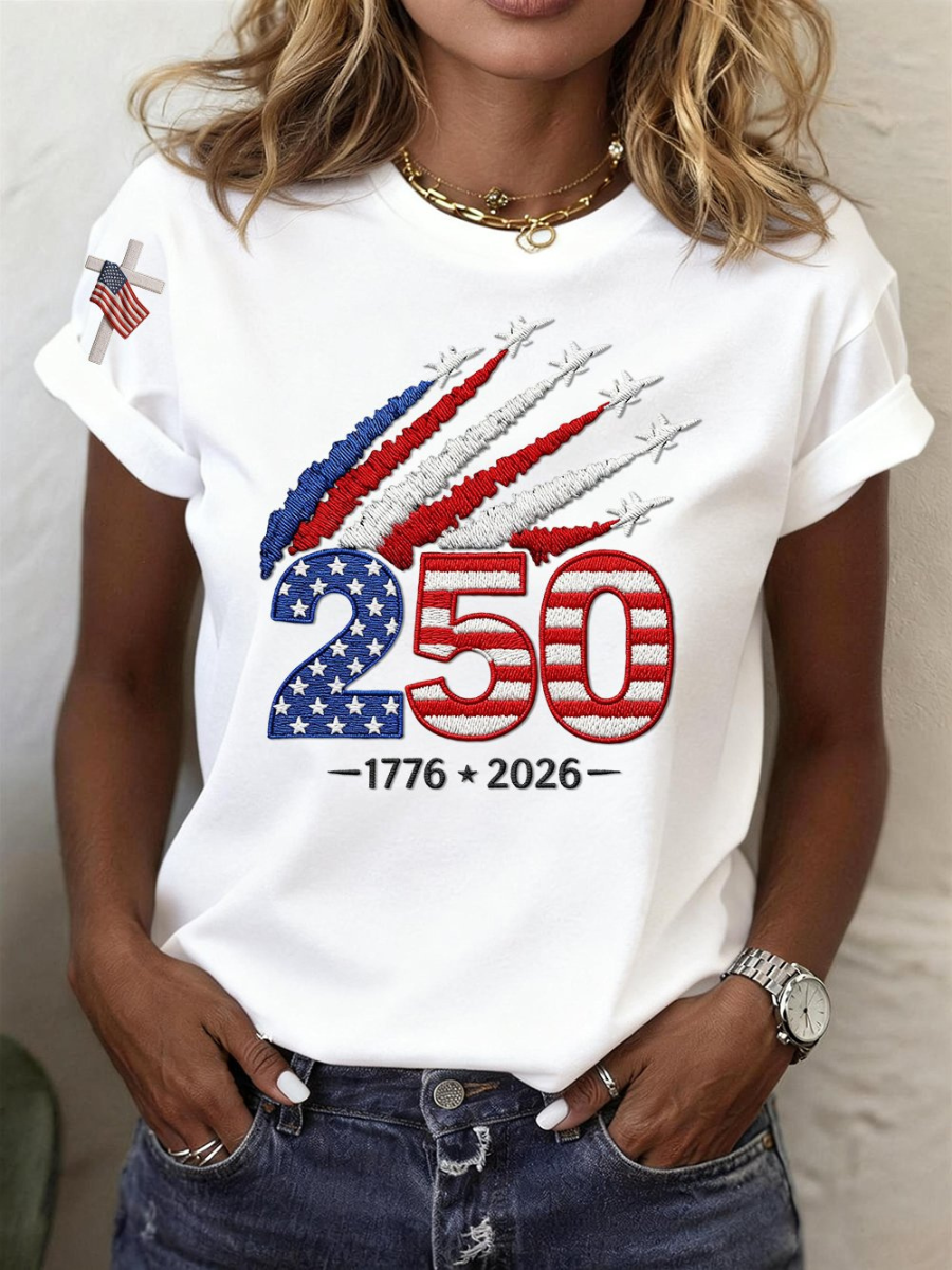 Women's1776-2026 Anniversary Celebration Printed T-Shirt