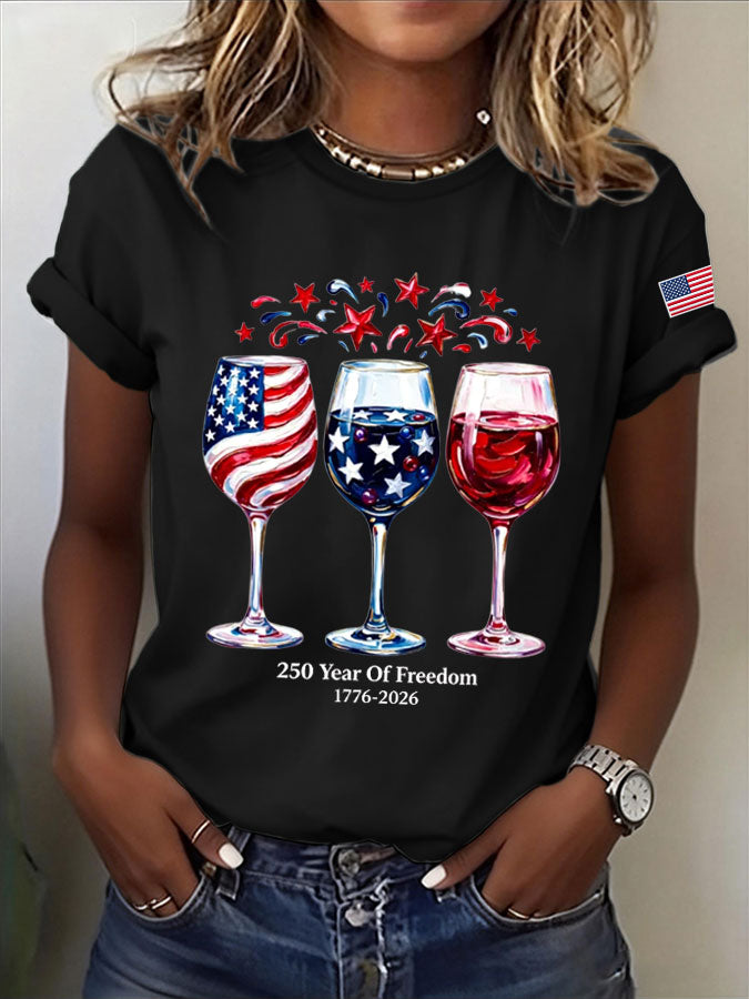 🔥Buy 3 Get 10% OFF 🔥Women'S  America Flag Printed Casual T-Shirt