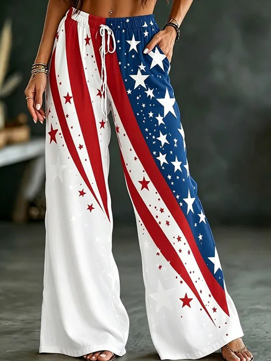 Ladies' 250Th Independence Day Printed Casual Pants In The United States