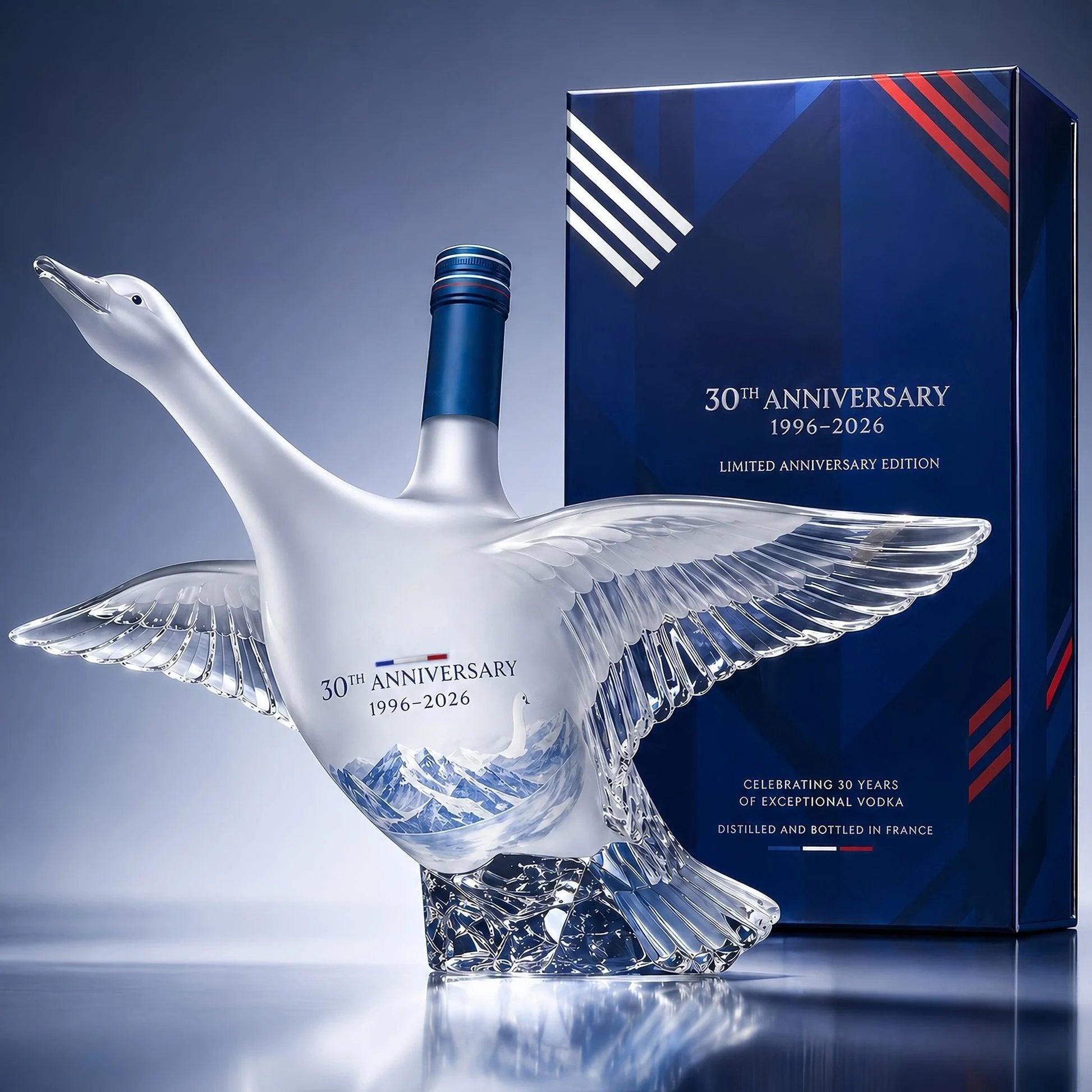 🔥🔥30th Anniversary Edition 3D Sculpted Swan Vodka Bottle