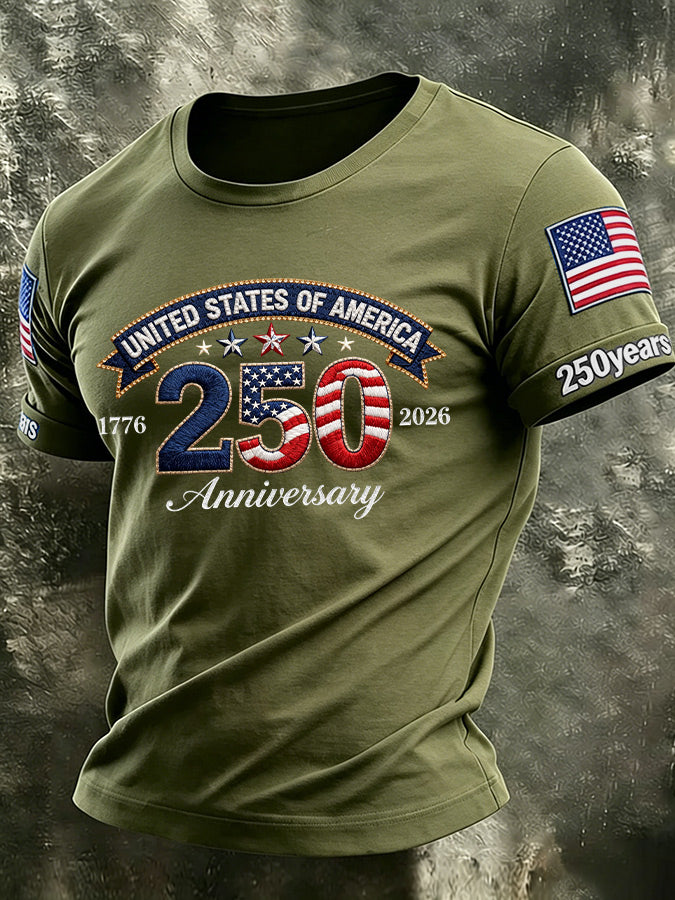 🔥Buy 3 Get 10% OFF 🔥Men'S America Flag Printed Casual T-Shirt