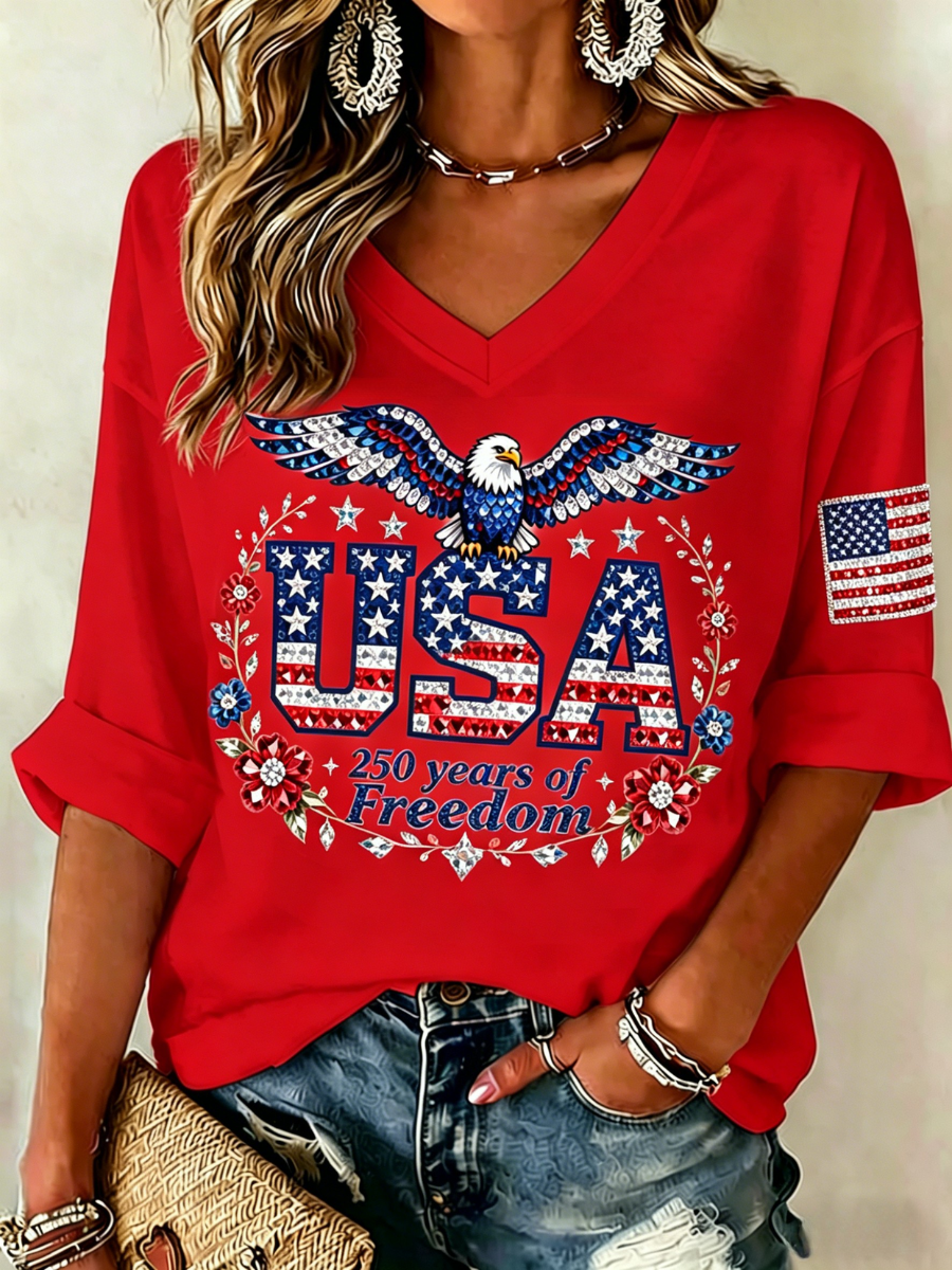 Women's 250th Anniversary Hot Diamond Printed Top