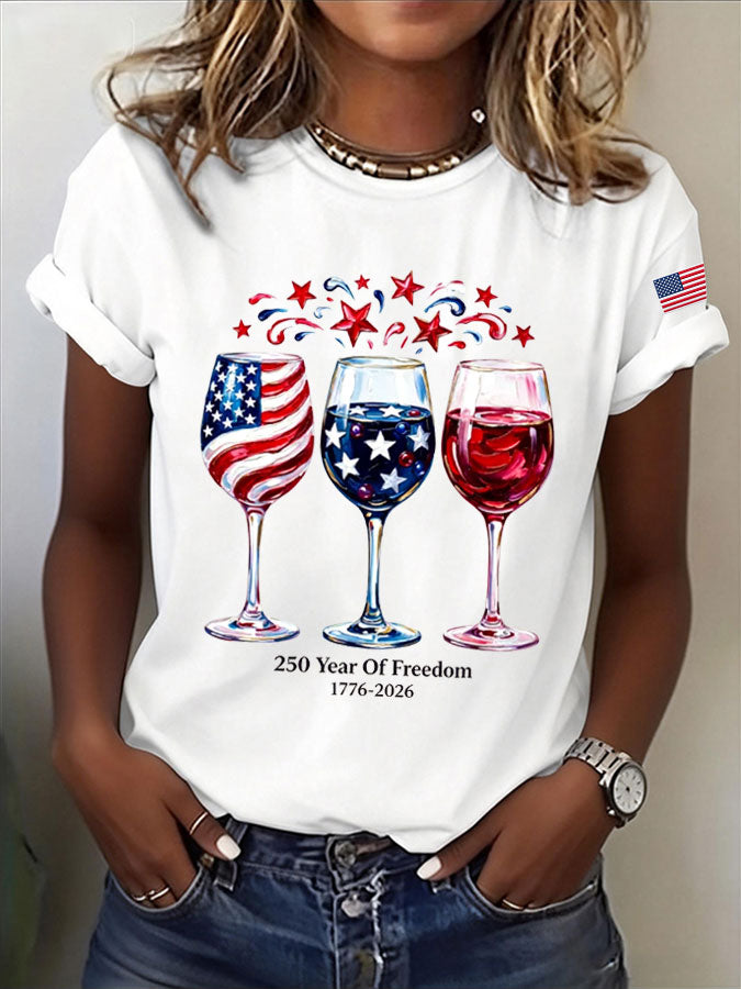 🔥Buy 3 Get 10% OFF 🔥Women'S  America Flag Printed Casual T-Shirt