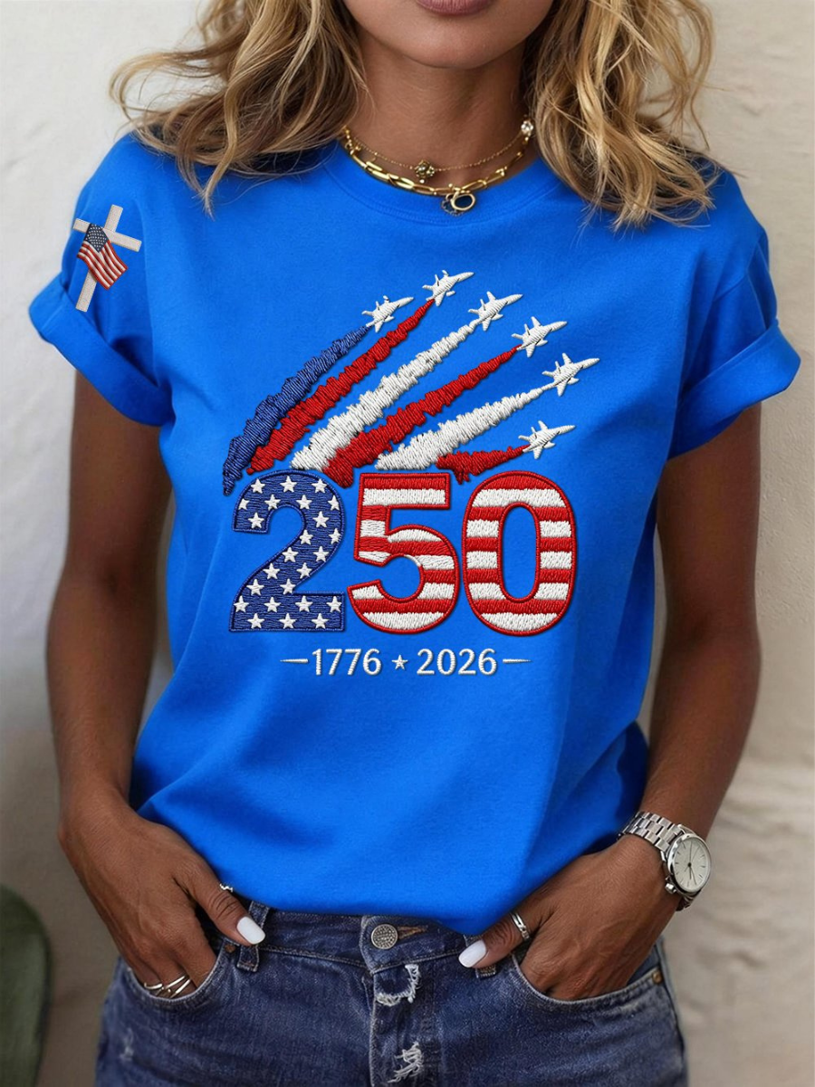 Women's1776-2026 Anniversary Celebration Printed T-Shirt