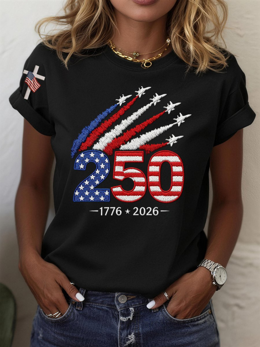 Women's1776-2026 Anniversary Celebration Printed T-Shirt