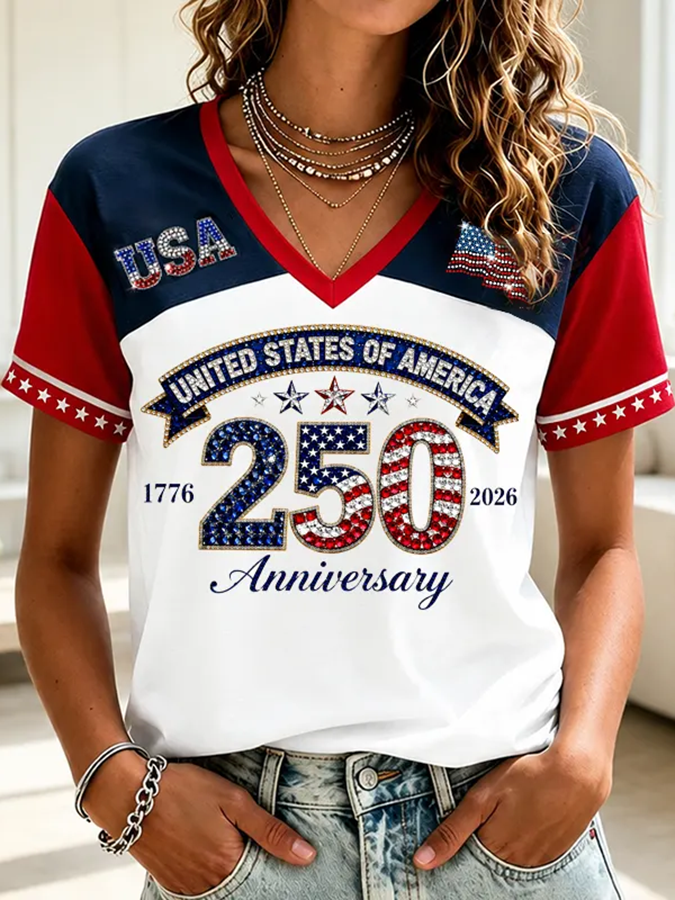 Women'S 250th Anniversary Printed Casual T-Shirt
