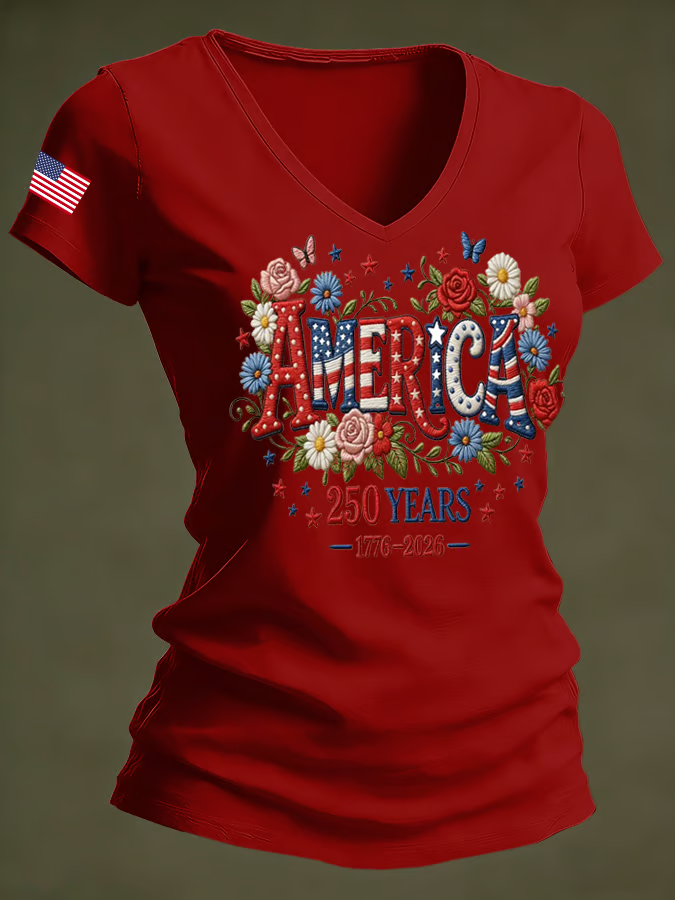 Women's 250th Anniversary Printed Casual T-Shirt
