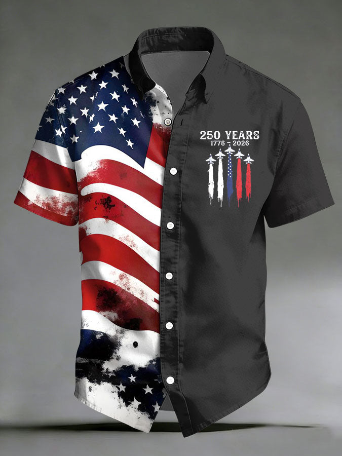 🔥Buy 3 Get 10% OFF 🔥Men'S America Flag Printed Casual Collar Shirt