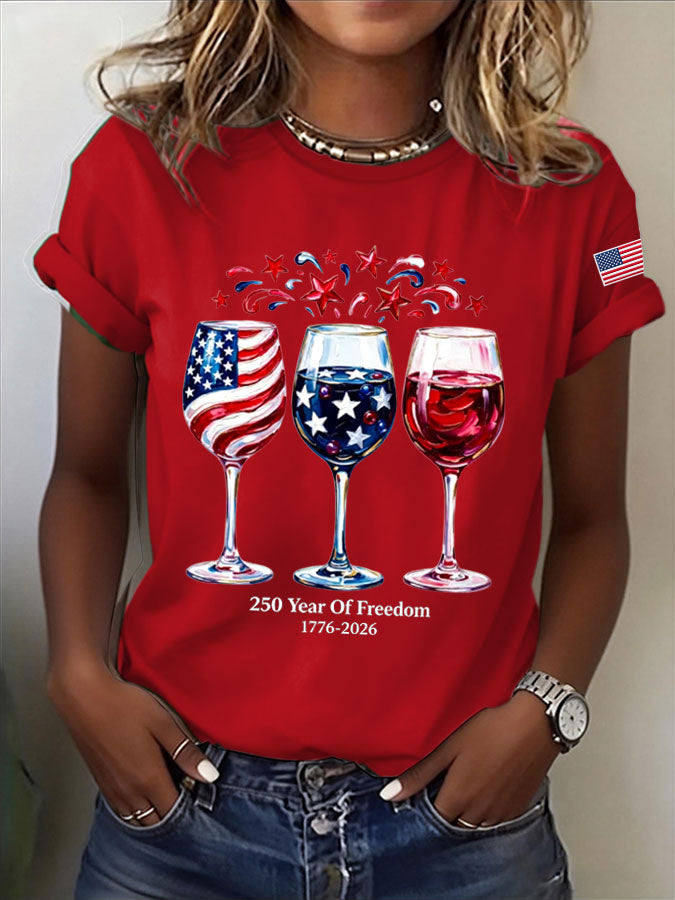 🔥Buy 3 Get 10% OFF 🔥Women'S  America Flag Printed Casual T-Shirt