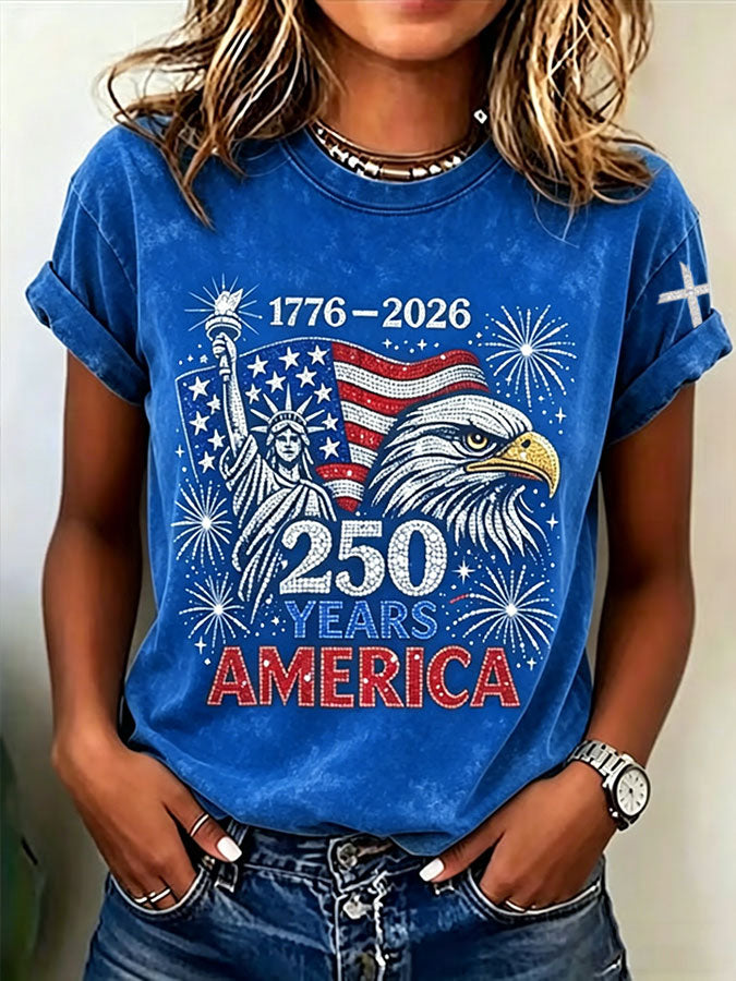 🔥Buy 3 Get 10% OFF 🔥Women'S  America Flag Printed Casual T-Shirt