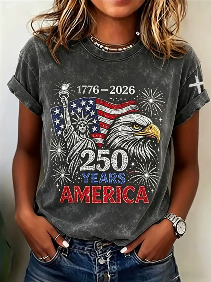 🔥Buy 3 Get 10% OFF 🔥Women'S  America Flag Printed Casual T-Shirt